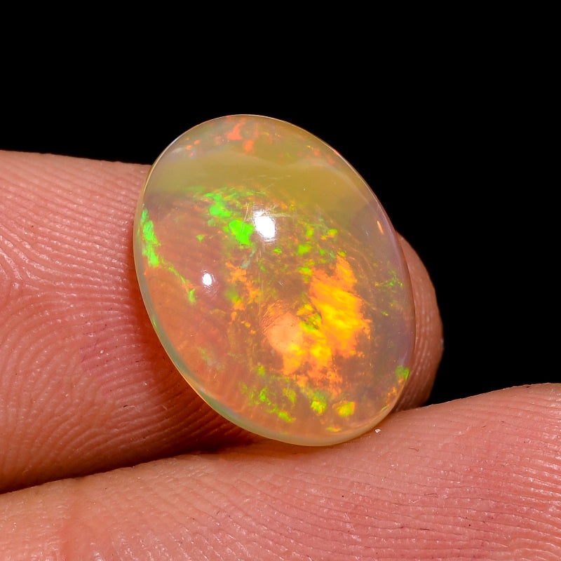Ethiopian Opal Natural Oval Shape Cabochon Loose Gemstone